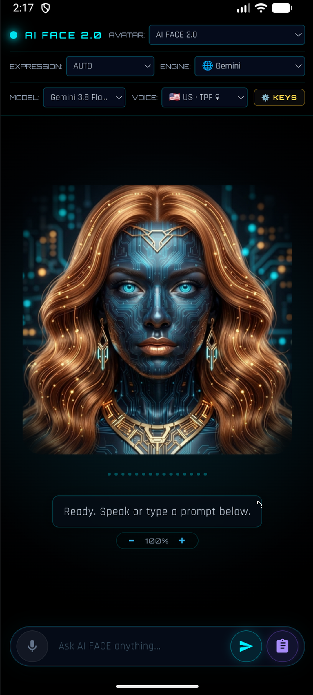 AI FACE 2.0 Holographic Interface